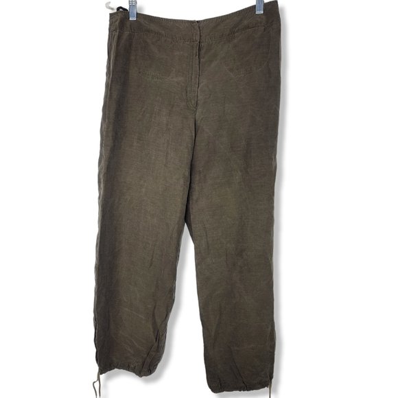 Jacqueline Riu Brown Cargo Pant Capris - Picture 1 of 5
